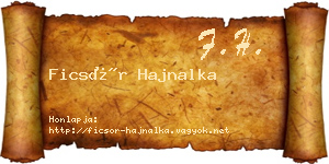 Ficsór Hajnalka névjegykártya