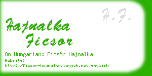 hajnalka ficsor business card